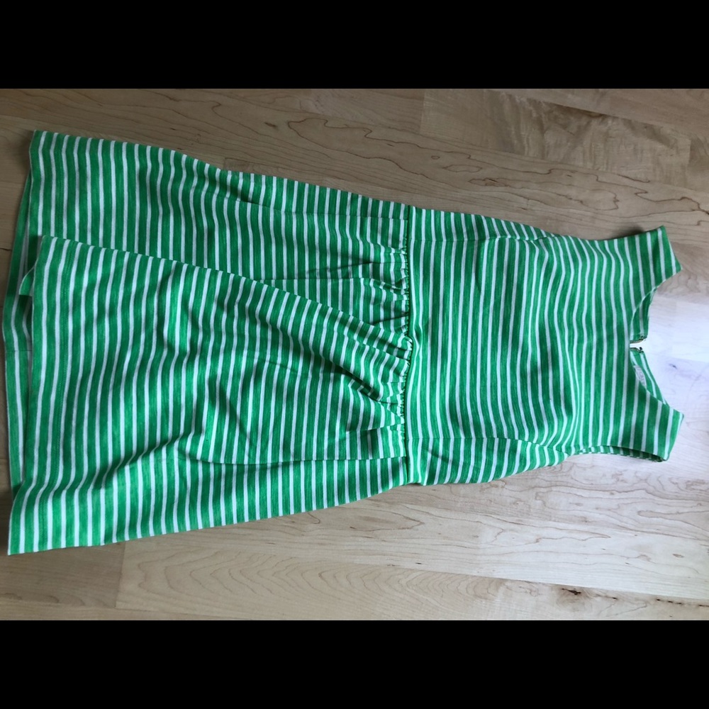 Jcrew green and white dress